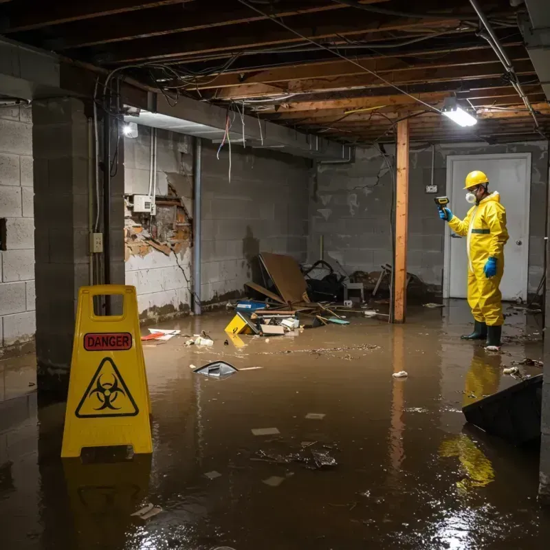 Flooded Basement Electrical Hazard in Reedsville, WI Property